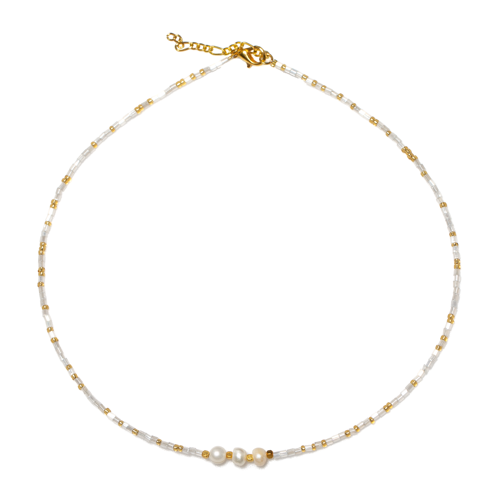 Triple Pearl Necklace with Beads - Elegant Short Style - Shopthatapp.ca