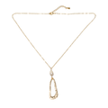 Hammered Oval Pendant With Pearl On Chain In Gold Plate - Shopthatapp.ca