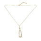 Gold-plated hammered oval pendant necklace with pearl detail on chain, by Suzie Blue Canada.