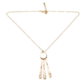 Beaten Triple Tear Drop Necklace - Gold Plate - Shopthatapp.ca