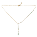Amazonite Glass Bead Necklace with Delicate Gold Plate Drop Design - Shopthatapp.ca