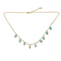 Gold-plated Amazonite glass bead droplet necklace featuring a delicate chain and elegant design by Suzie Blue Canada.