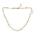 Heart Chain Necklace Gold with White Bead in Gold Plate - Shopthatapp.ca