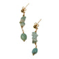 Gold-plated Amazonite cluster drop earrings with natural blue-green stones, stylish jewelry by Suzie Blue Canada.