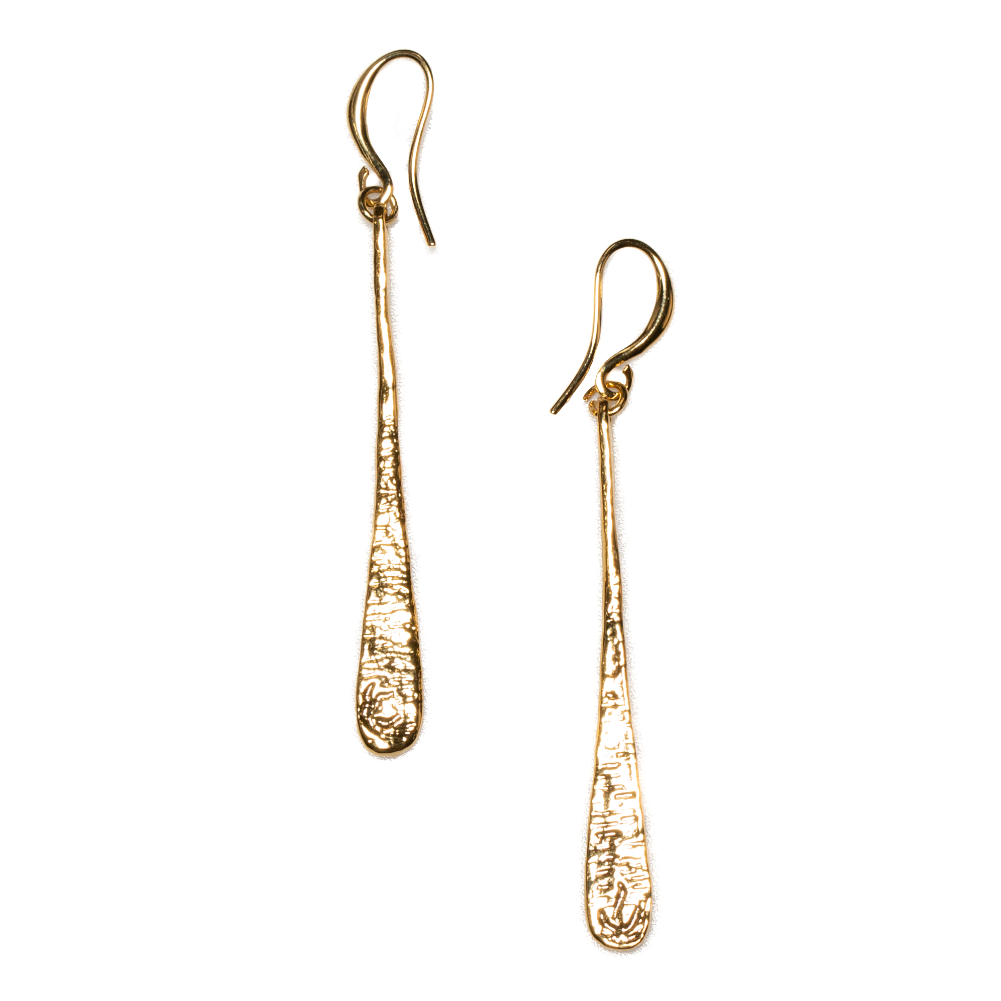 Beaten Tear Drop Earrings Gold Plate - Elegant Gold Jewelry - Shopthatapp.ca