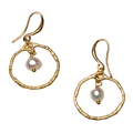 Gold Pearl Ring Earrings in Gold Plate for Elegant Style - Shopthatapp.ca