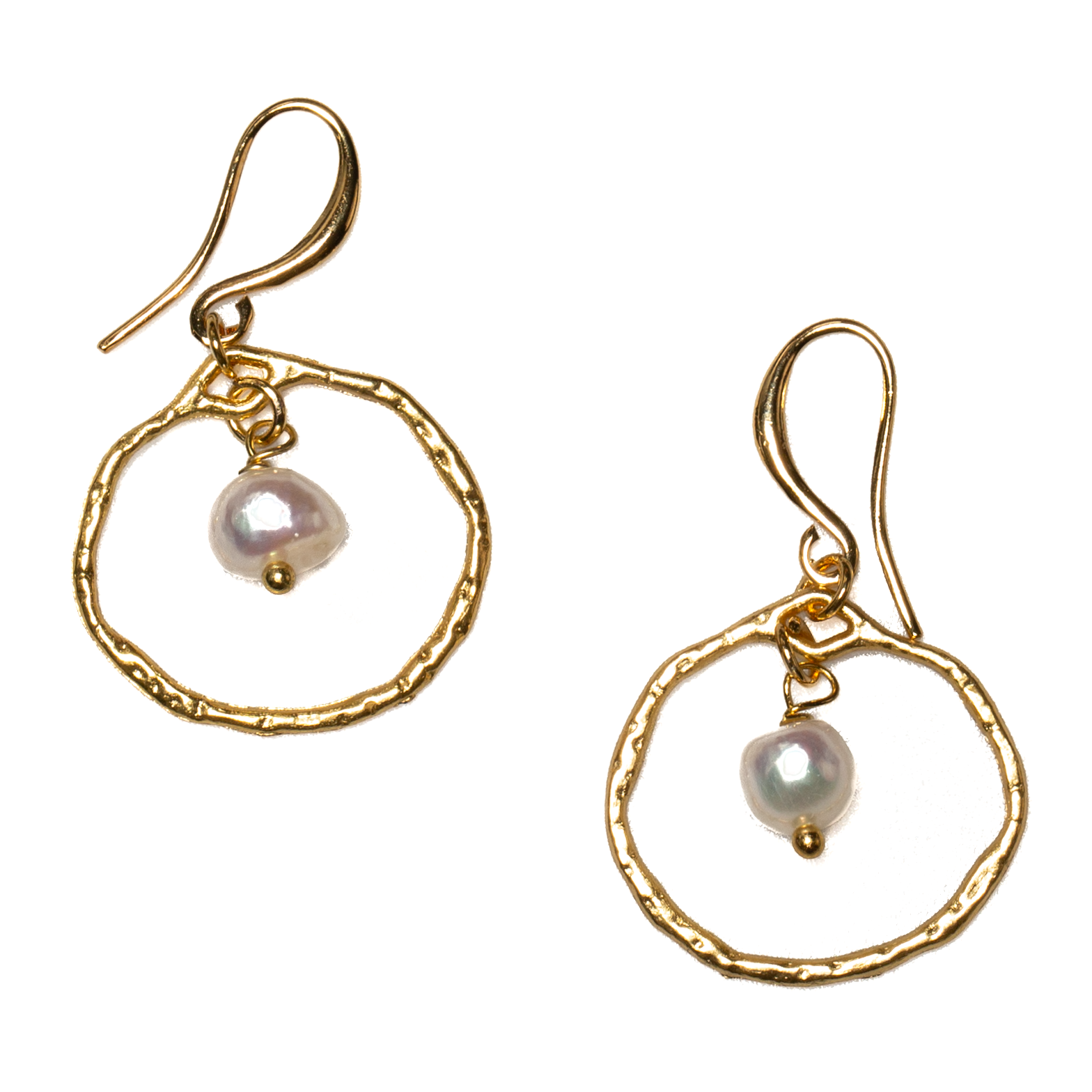 Gold Pearl Ring Earrings in Gold Plate for Elegant Style - Shopthatapp.ca