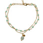 Gold-plated Amazonite glass bead bracelet with silver accents, featuring a stylish and elegant design by Suzie Blue Canada.