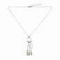 Silver-plated Beaten Triple Long Tear Drop Necklace by Suzie Blue Canada featuring cascading tear-shaped pendants.