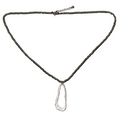 Hammered Oval Pendant Silver Plate on Ball Chain - Shopthatapp.ca