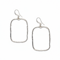 Hammered Rectangular Silver Earrings - Elegant Silver Plate Design - Shopthatapp.ca