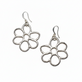 Open Flower Earrings - Silver Plate - Shopthatapp.ca