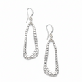 Hammered Silver Plate Earrings - Elegant Oval Design - Shopthatapp.ca