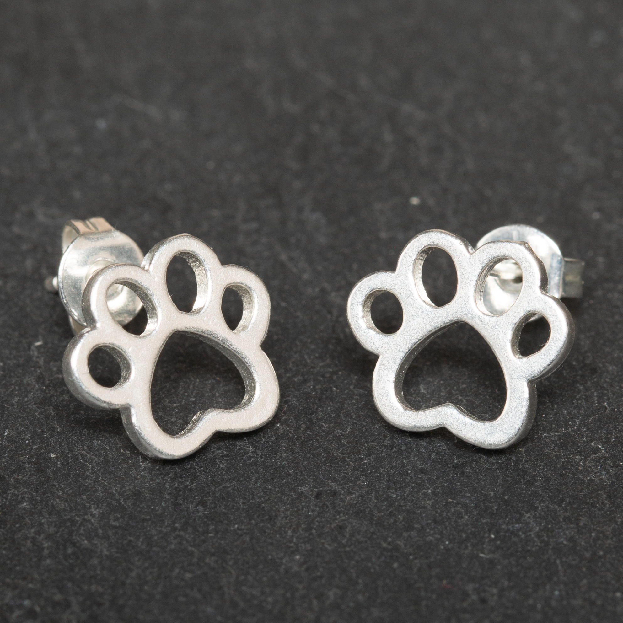 Paw Stud Earrings in Silver Plate for Pet Lovers - Shopthatapp.ca