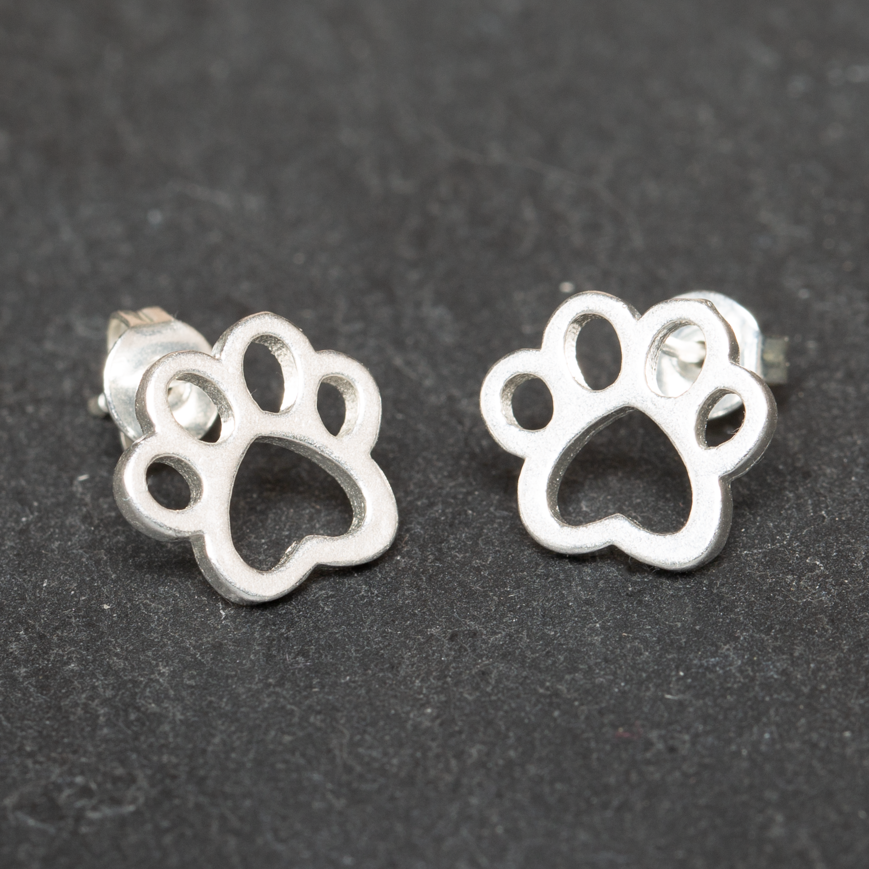 Paw Stud Earrings in Silver Plate for Pet Lovers - Shopthatapp.ca