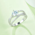 1 Carat Moissanite 925 Sterling Silver Ring for Elegant Style and 18K Gold Bubble Letter Earrings - Shopthatapp.ca