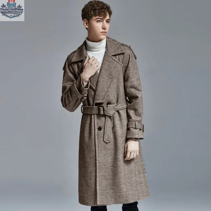 knee Herringbone Coat For Mens - Shopthatapp.ca