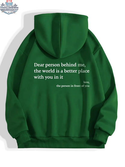 Women's Plush Letter Printed Kangaroo Pocket Hoodie | Cozy Pullover - Shopthatapp.ca