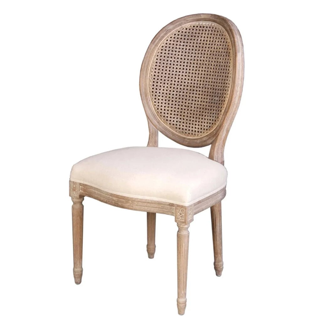 Napoleon Dining Chair w/ Cane Back- Antique Linen - Www.Shopthatapp.ca