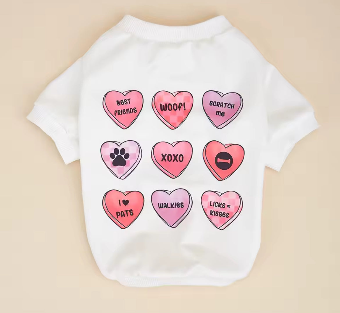Valentine's Dog Shirt - Adorable Hearts Pet Tee for Your Furry Valentine - Shopthatapp.ca