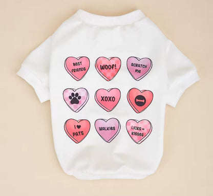 Valentine's Dog Shirt - Adorable Hearts Pet Tee for Your Furry Valentine - Shopthatapp.ca