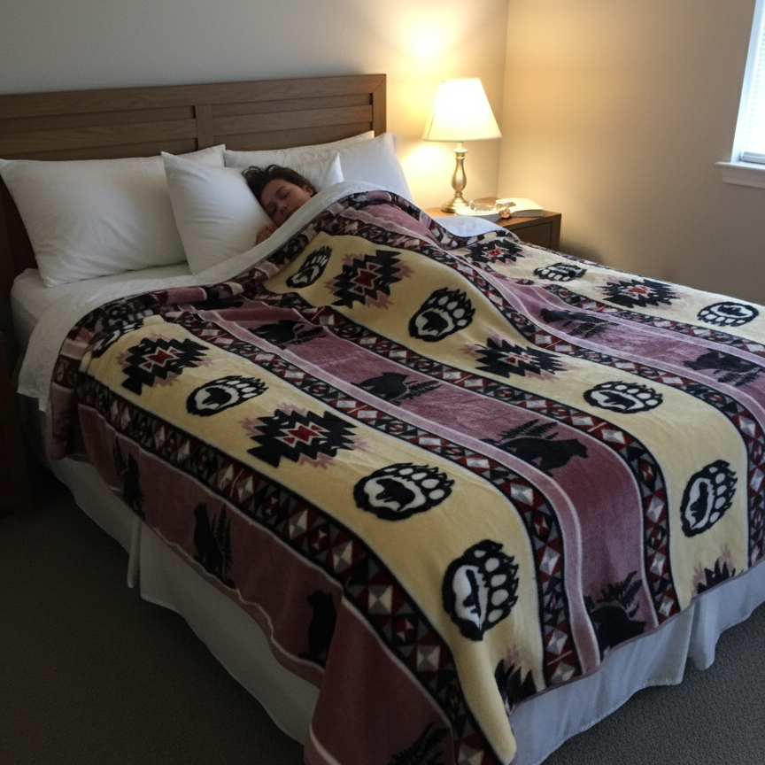 LUXURY PLUSH ULTRA SOFT BLANKET (Navajo Bear Paw)