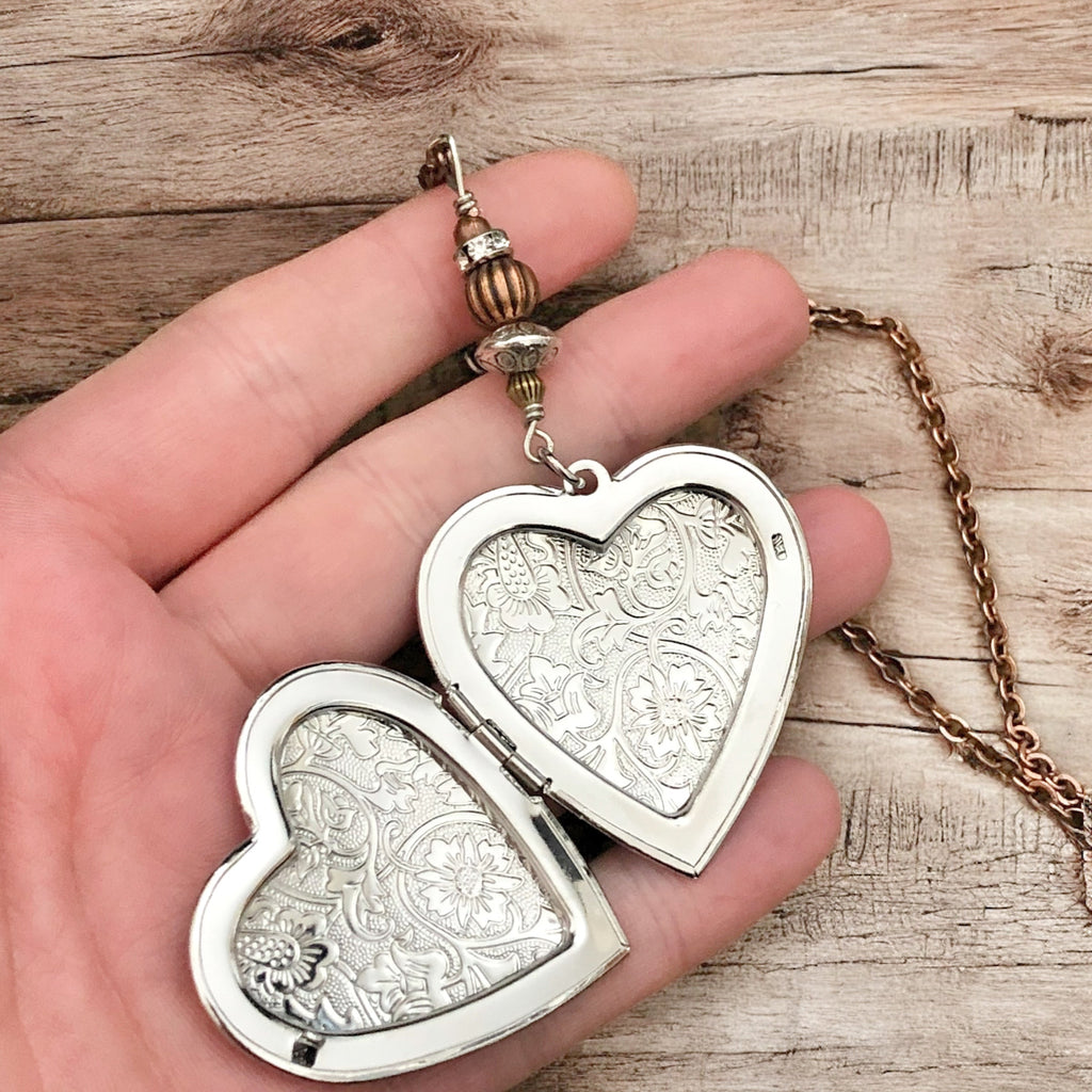 Heart Locket Necklace - Personalized Photo Keepsake Jewelry
