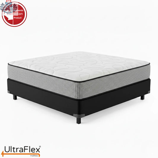 UltraFlex DreamWeaver mattress and boxspring set with pocket coil hybrid design, cooling gel foam, and edge support.
