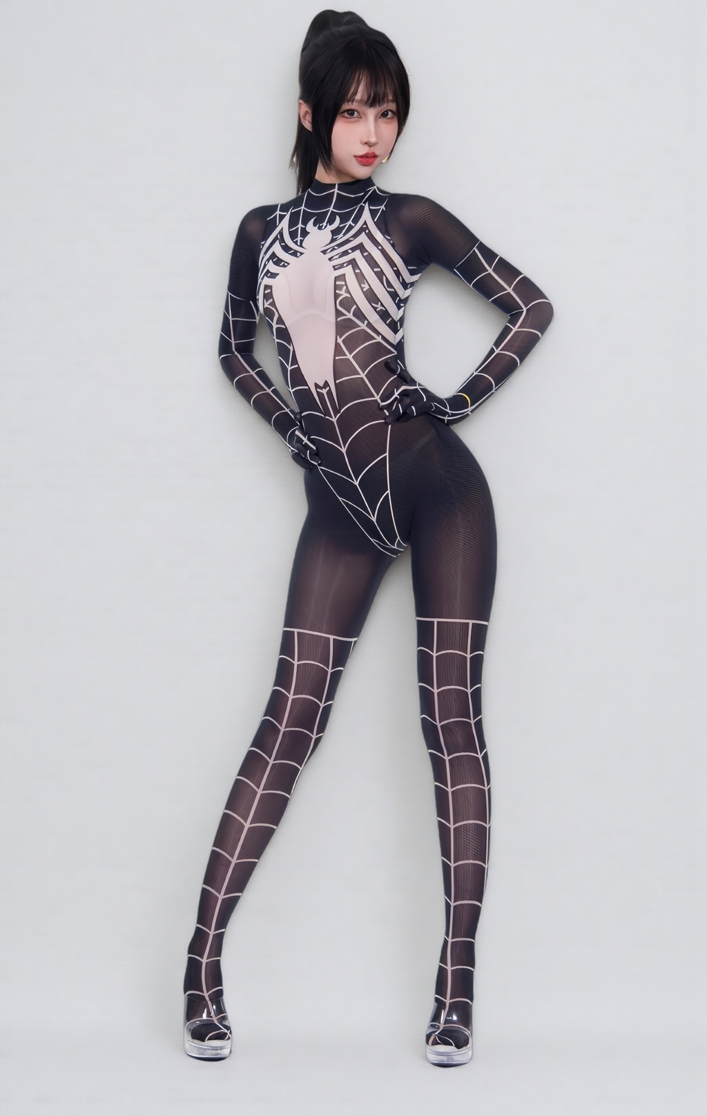 Super Hero Spider Sheer 10D Nylon Full Bodysuit Body Stocking Lingerie - Shopthatapp.ca