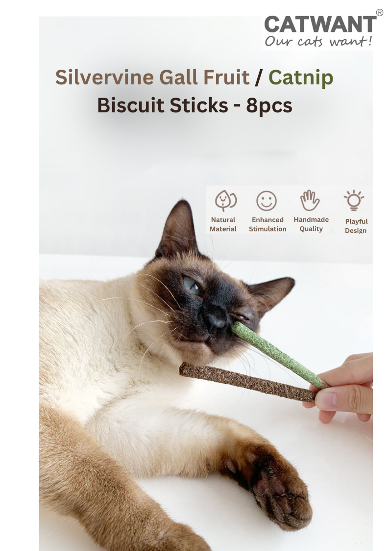Silvervine Catnip Biscuit Sticks - 8pcs of Natural Feline Treats - Shopthatapp.ca