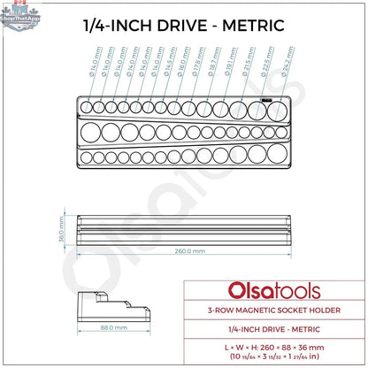 3-Row Magnetic Socket Holder - Shopthatapp.ca