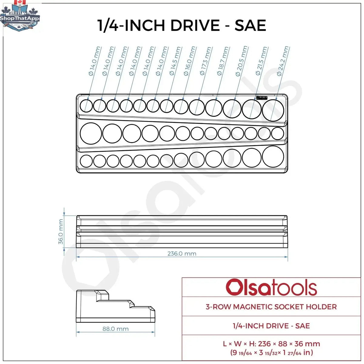 3-Row Magnetic Socket Holder - Shopthatapp.ca