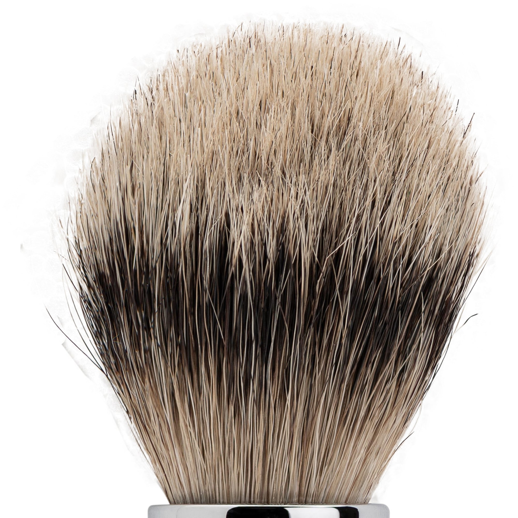 Merkur Badger Hair Shaving Brush - Silver Tip, Bright Chrome MK-1701001