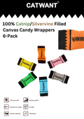 100% Catnip Candy Wrappers - Silvervine Filled Canvas, 6Pcs - Shopthatapp.ca