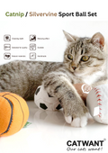 100% Silvervine Catnip Sport Balls Set - 4-Pack for Fun Feline Playtime - Shopthatapp.ca