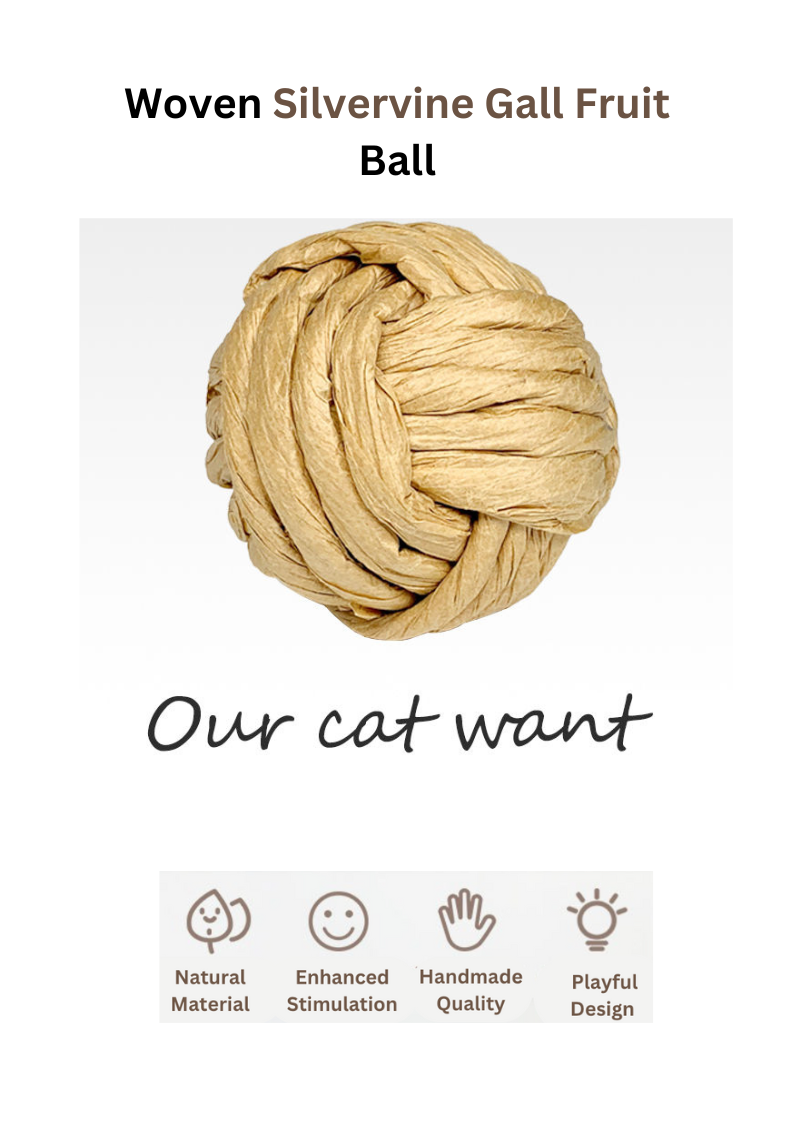 Woven Silvervine Fruit Ball for Playful Cats to Enhance Happiness - Shopthatapp.ca