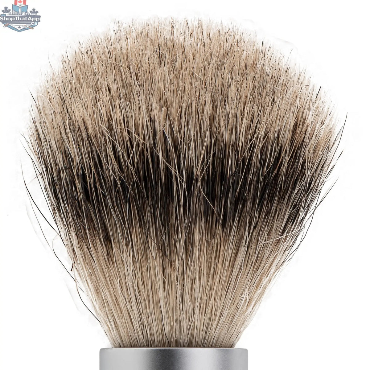 Merkur Badger Hair Shaving Brush - Silver Tip & Matt Chrome, MK-1700002 - Shopthatapp.ca