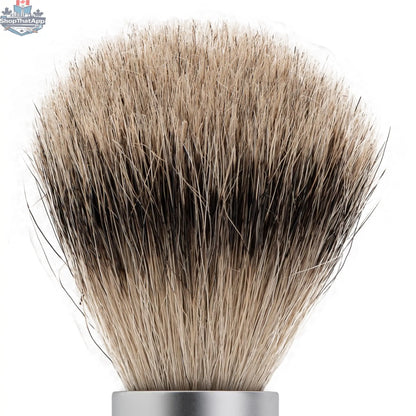 Merkur Badger Hair Shaving Brush - Silver Tip & Matt Chrome, MK-1700002 - Shopthatapp.ca