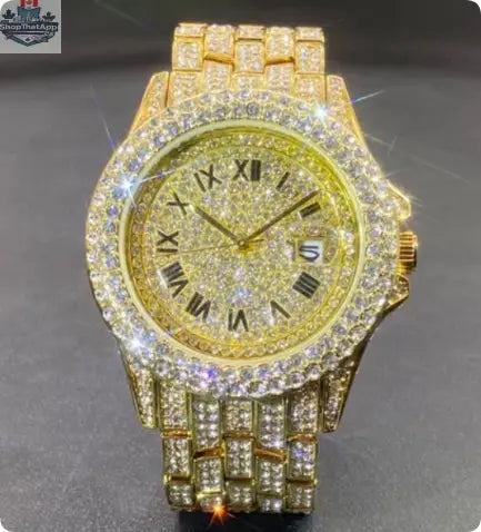 Men's Quartz Watch Full Diamond High End - Shopthatapp.ca