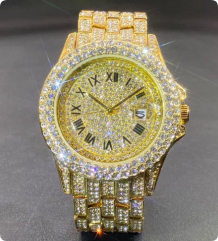 Men's Quartz Watch Full Diamond High End