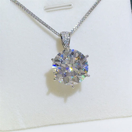 10 Carat Moissanite Necklace in 925 Sterling Silver Pendant Design - Shopthatapp.ca