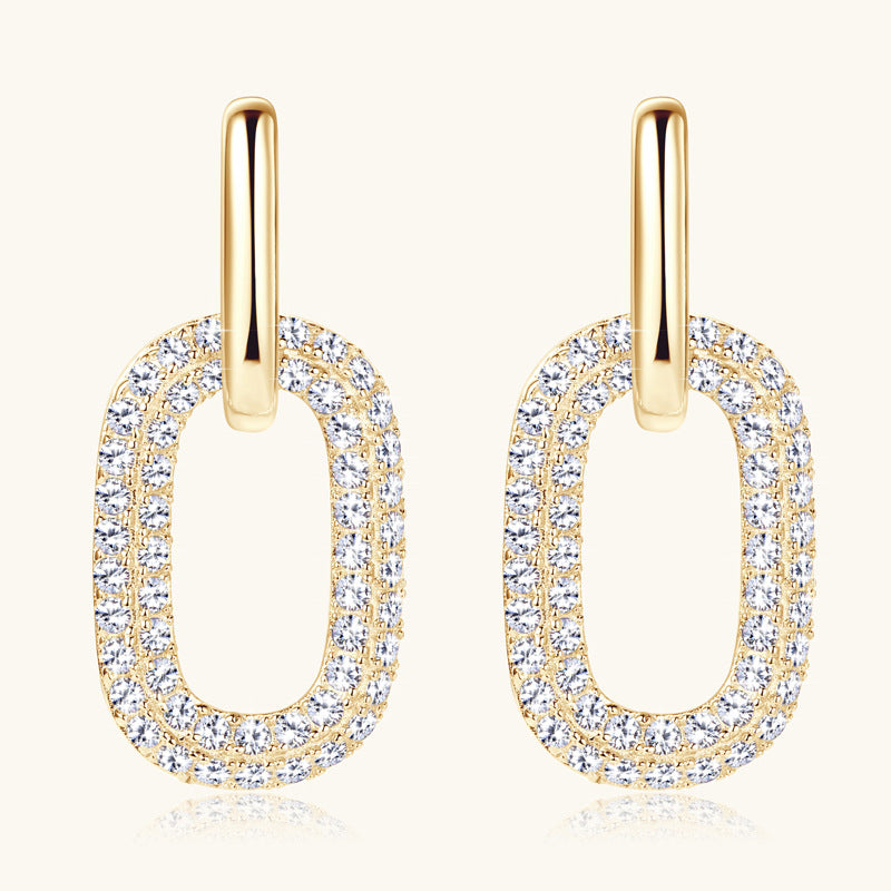 2.16 Carat Moissanite Silver Earrings in 925 Sterling Silver - Shopthatapp.ca