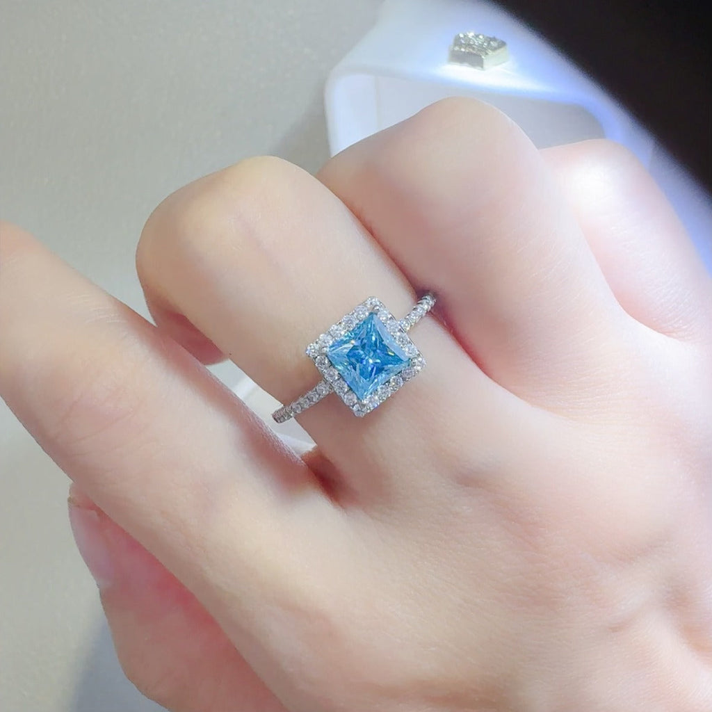2 Carat Moissanite Ring in 925 Sterling Silver Square Shape - Shopthatapp.ca
