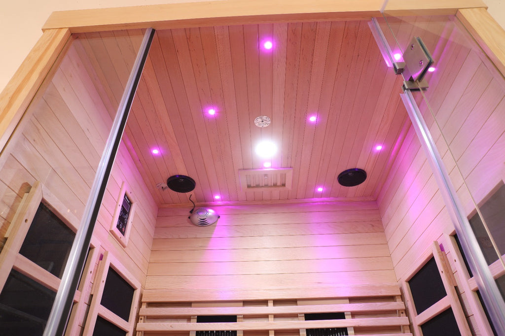 Blisspod | Venetian | Full Spectrum Indoor Premium Canadian Hemlock Low EMF Sauna | 10 Heaters | Chromotherapy & Reflexology | 2 Person - Www.Shopthatapp.ca
