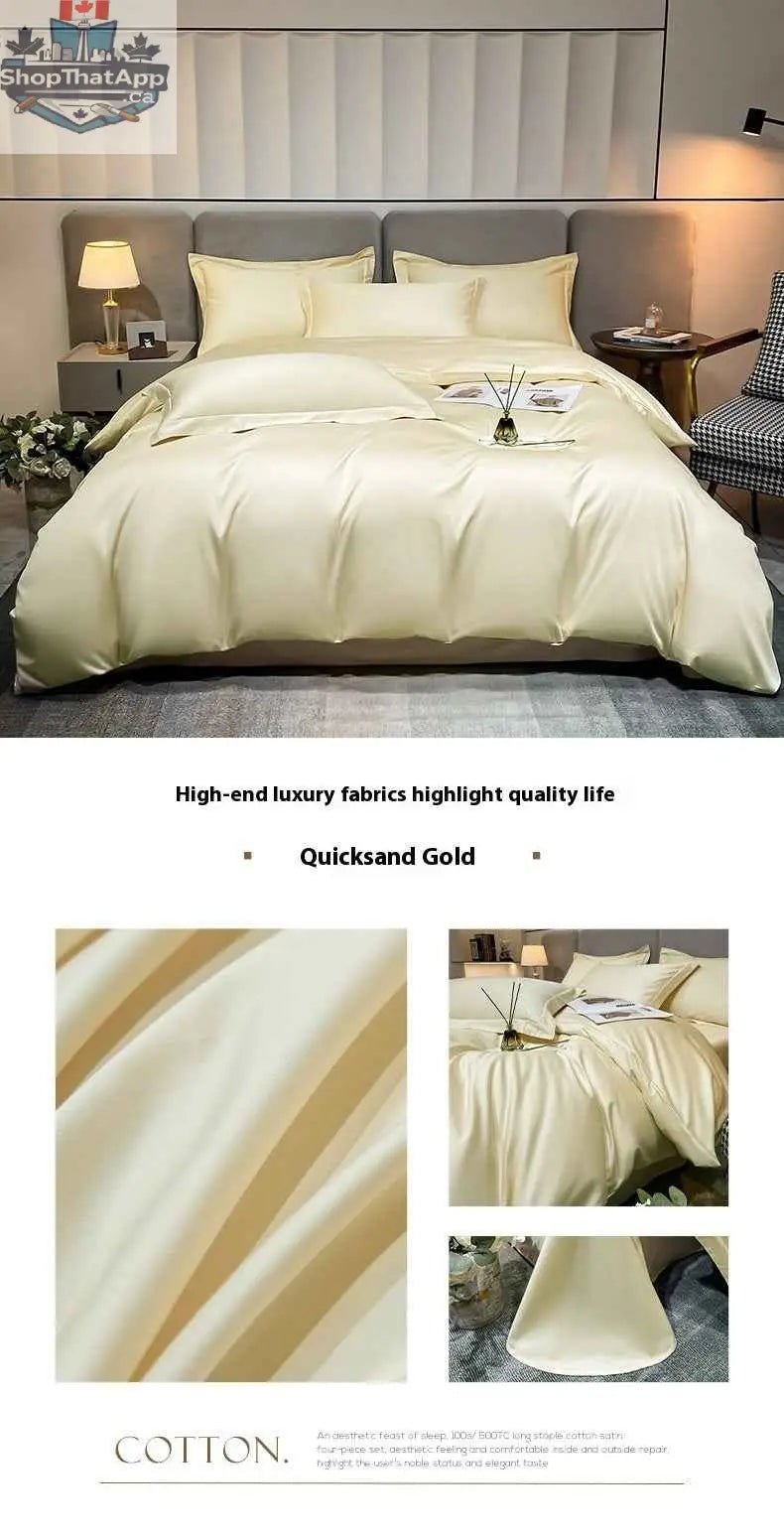 Luxurious Egyptian cotton satin sheets from SLOTH Nation, showcasing smooth, breathable bedding fabric with a silky finish.