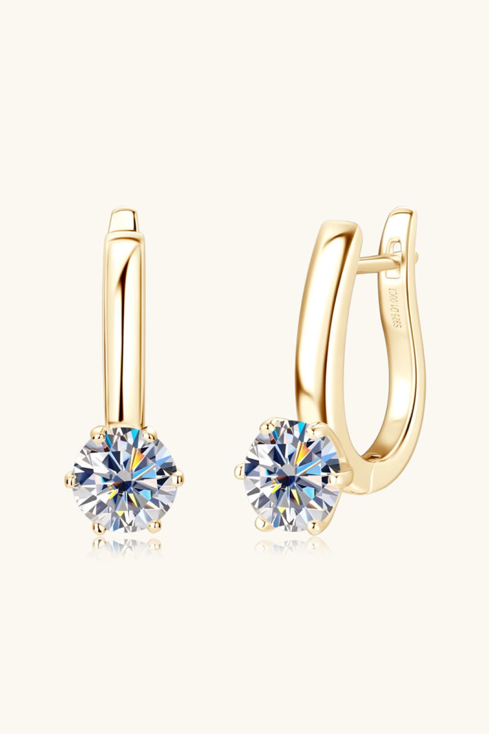 2 Carat Moissanite Sterling Silver Earrings in 925 Sterling Silver - Shopthatapp.ca