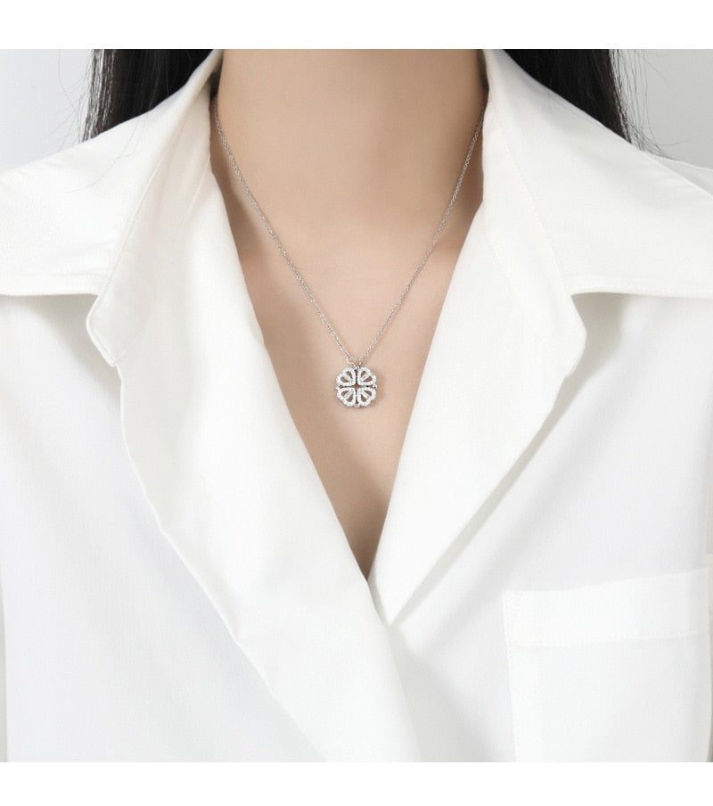 Elevate Your Style with the Clover Heart Pendant Necklace