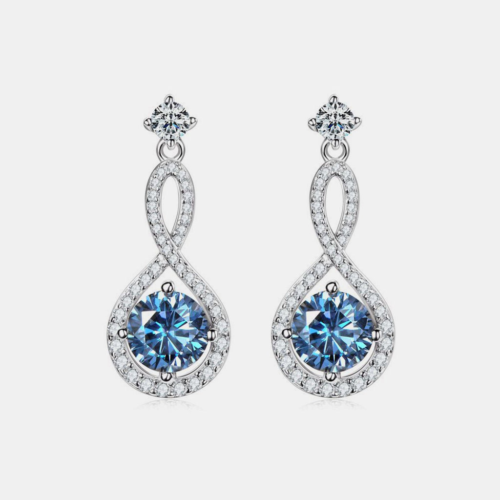 1 Carat Moissanite Silver Earrings in 925 Sterling Silver - Shopthatapp.ca