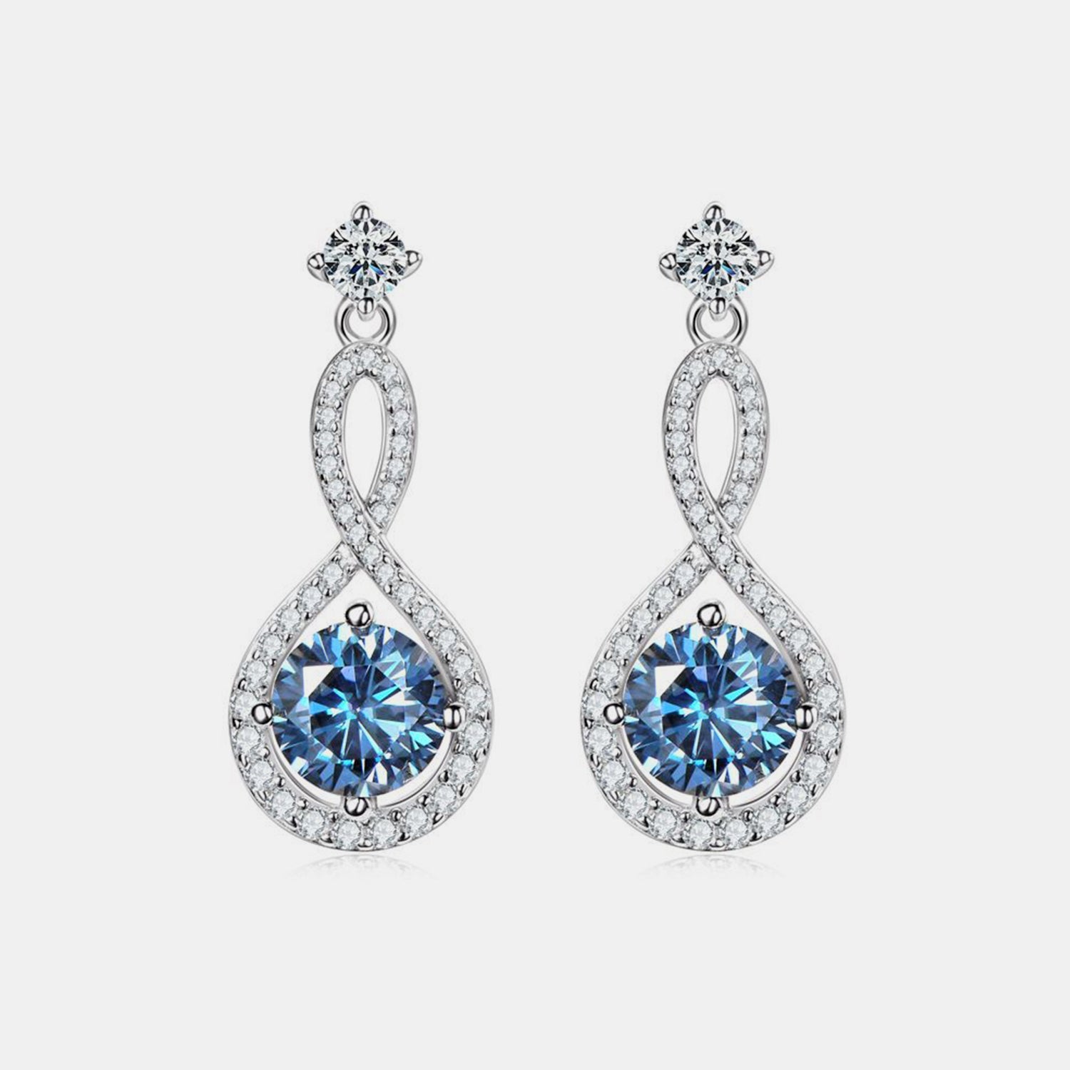 1 Carat Moissanite Silver Earrings in 925 Sterling Silver - Shopthatapp.ca
