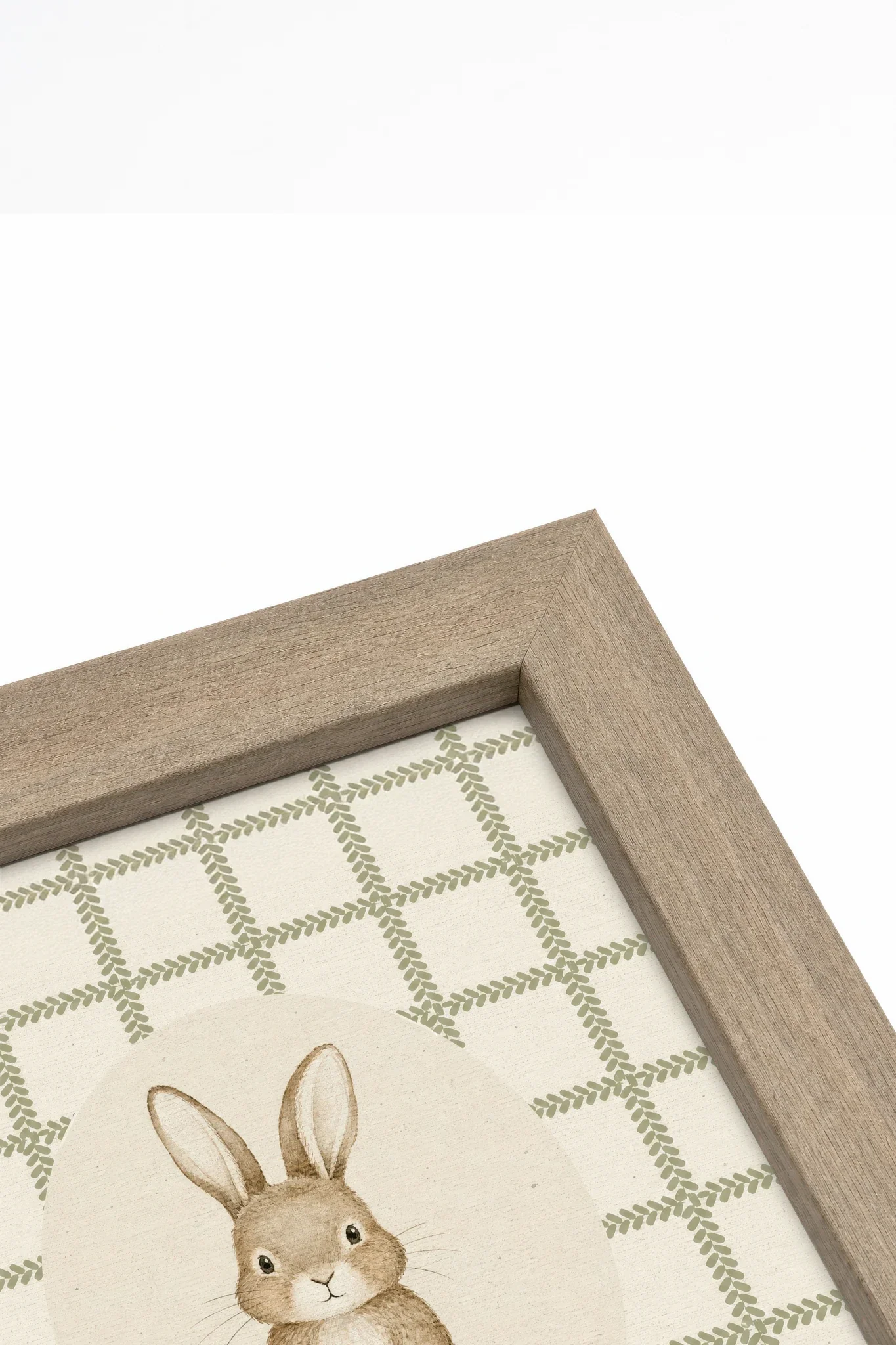 COUNTRY BUNNY Canvas Art - Oeuvre sur toile rigide encadrée en brun chêne (collective) - Shopthatapp.ca